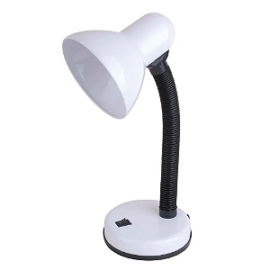 Luminária de Mesa Clássica E-27 Bivolt Branca