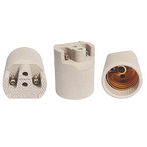Bocal/Soquete E27 Liso de Porcelana 4A 250V