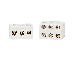 Conector de Porcelana 3 Pólos 6 mm² 30A 600V