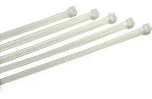 Abraçadeira de Nylon 450 x 7,6 mm Branca - Pacote 50 Unidades