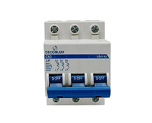 Mini Disjuntor Tripolar 63A 230V-400V Curva C