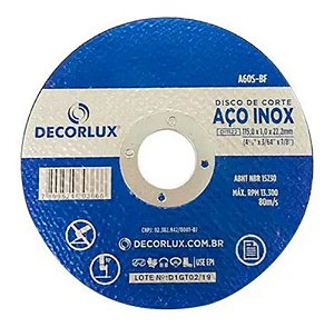 Disco de Corte Aço Inox 115 x 22,23 mm