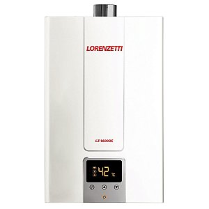 Aquecedor de Água a Gás Digital Branco Lorenzetti LZ 1600DE