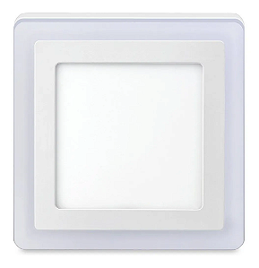 Luminária Led Sobrepor Quadrada 3 Estágios Branco Frio 12W+6W 6500K+6500K Bivolt