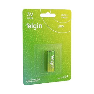 Bateria Alcalina Energy CR123 Cartela com 1 Elgin