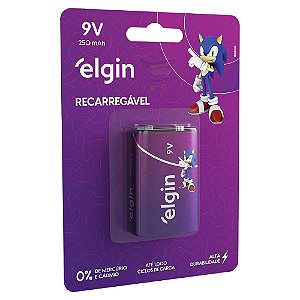 Bateria Recarregável 9V 250mAh Cartela com 1