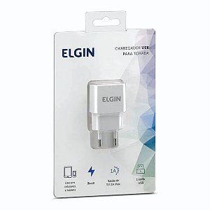Carregador USB para Tomada com 1 Saída 5W Bivolt Elgin