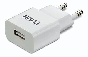 Carregador USB para Tomada com 1 Saída 5W Bivolt Elgin