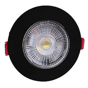 Spot Led Redondo 5W Branco Quente 3000k Bivolt Preto