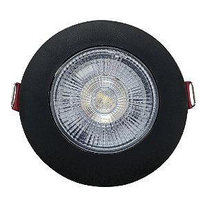 Spot Led Redondo 5W Branco Frio 6500k Bivolt Preto