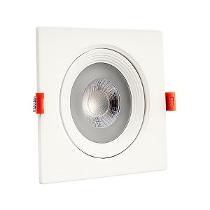 Spot Led Quadrado Branco Quente 3000K 12W Bivolt