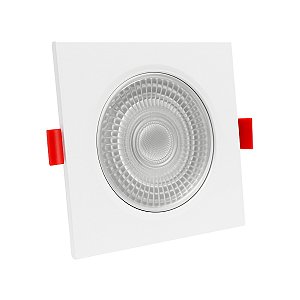 Spot Led Quadrado Branco Quente 3000K  7W Bivolt
