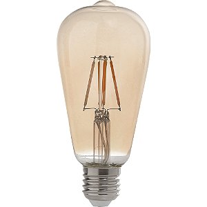 Lâmpada Filamento Led Retrô Pera ST64 E27 Dimerizável 4W 220V