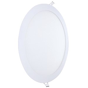 Painel Led Embutir Redondo Branco Quente 3000K 24W Bivolt