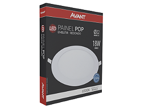 Painel Led Embutir Redondo Branco Frio 6500K 18W Bivolt