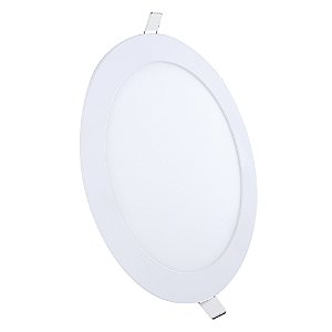 Painel Led Embutir Redondo Branco Quente 3000K 18W Bivolt