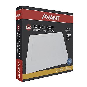 Painel Led Sobrepor Quadrado Branco Quente 3000K 18W Bivolt