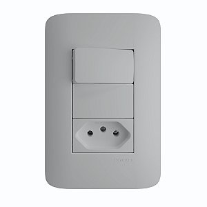 Conjunto 4x2 com 1 Interruptor Paralelo 10A + 1 Tomada 2P+T 20A/250V