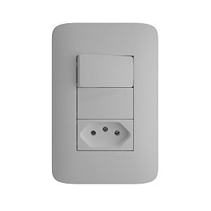 Conjunto 4x2 com 1 Interruptor Simples 10A + 1 Tomada 2P+T 10A/250V