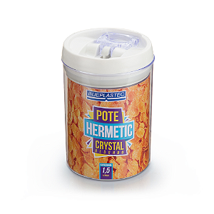 Pote Hermético Crystal Redondo em Acrílico Médio 1,5L