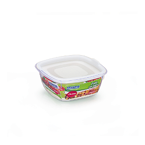 Pote Hermético Clarinex Quadrado em Acrílico Mini 300ml