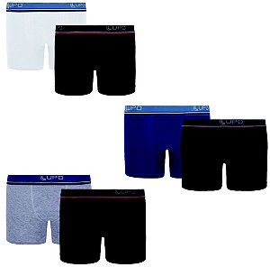 Kit com 2 Cuecas Boxer Infantil Algodão com Elastano Lupo