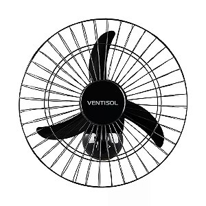 Ventilador de Parede Premium Oscilante Comercial 50cm 3 Pás Bivolt Preto Ventisol