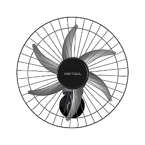 Ventilador de Parede Steel Oscilante Comercial 50cm 6 Pás Bivolt Preto Ventisol