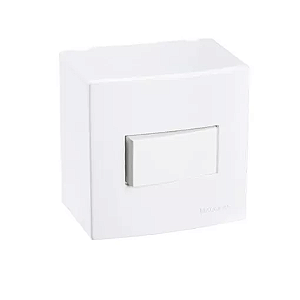 Caixa de Sobrepor com 1 Interruptor 75x75mm Sleek Branco