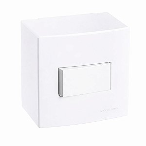 Caixa de Sobrepor com 1 Interruptor 75x75mm Sleek Branco