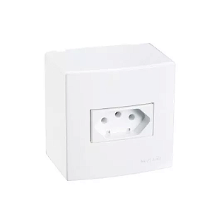 Caixa de Sobrepor com 1 Tomada 2P+T 10A/250V 75x75mm Sleek Branco