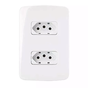 Placa 4x2 com 2 Tomadas Padrão Brasileiro 2P+T 10A/250V Linha B3