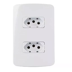 Placa 4x2 com 2 Tomadas Padrão Brasileiro 2P+T 20A/250V Linha B3