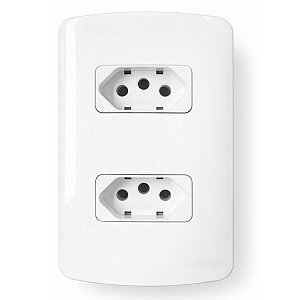 Placa 4x2 com 2 Tomadas Padrão Brasileiro 2P+T 20A/250V Linha B3