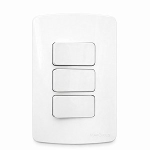 Placa 4x2 com 3 Interruptores Paralelos 10A/250V Linha B3