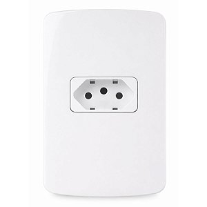Placa 4x2 com Tomada 2P+T 20A 250V~ Padrão Brasileiro Branco
