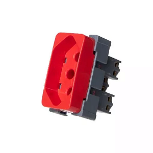 Módulo Tomada Padrão Brasileiro 2P+T 20A/250V Linha B3 Vermelho