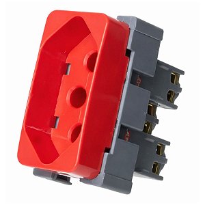 Módulo Tomada Padrão Brasileiro 2P+T 20A/250V Linha B3 Vermelho