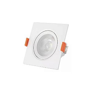 Spot Dicróico Direcional Quadrado 10W Branco Quente 3000k Bivolt