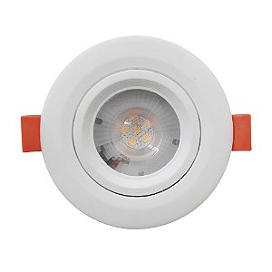 Spot Dicróico Direcional Redondo 5W Branco Quente 3000k Bivolt