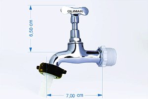 Torneira Curta para Áreas Externas Jardim e Quintal 1/2" x 3/4" Cromada