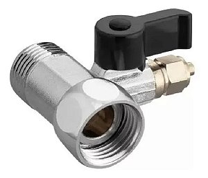 Válvula de Fechamento de Metal 3 Vias Rosca 1/2" para Tubo 1/4"  AC100