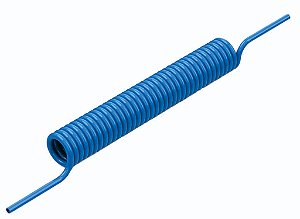 Espiral em Poliuretano (TPU) 45mmx10m Tubo 8mmx1,25mm com Conexão de Nylon Azul