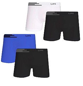 Kit 2 Cuecas Boxer Adulto Microfibra Sem Costura Lupo