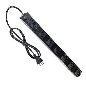 Filtro de Linha com 7 Tomadas em Metal Branco