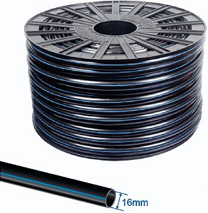 Mangueira Tubo PELBD 16mm PN30 para Irrigação - Rolo com 400m