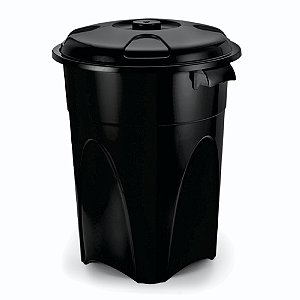 Cesto de Lixo com Tampa e Alças 100L Preto