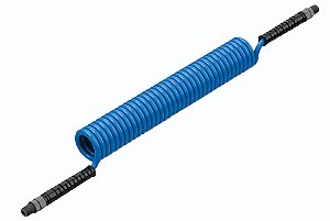 Espiral em Poliuretano (TPU) 80mmx5m Tubo 10mmx1,5mm com Conexão de Nylon Azul