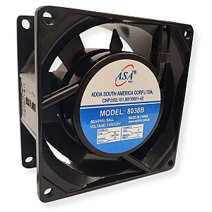 Cooler Mini Ventilador 8038B 4 Fios Bivolt 80x80x38mm AsaFan