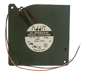 Cooler Mini Ventilador Caracol AD2512MB Blower 2 Fios 12V
